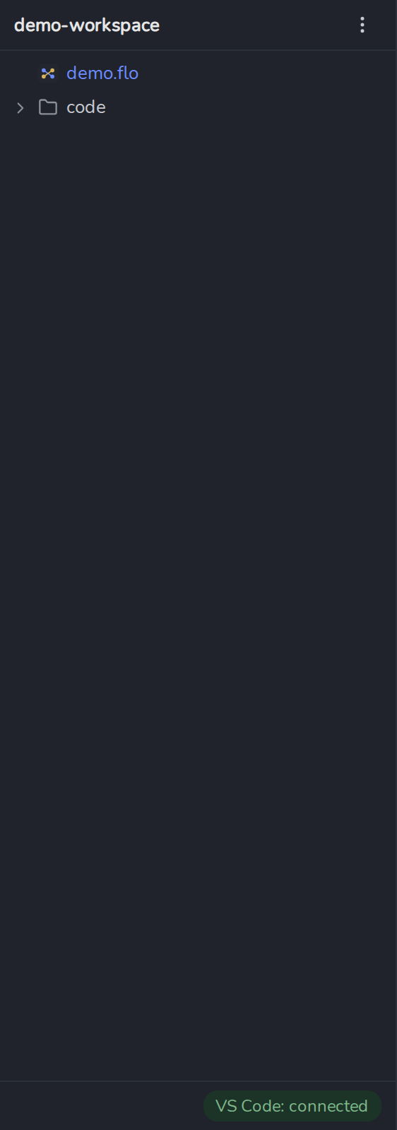 Explorer sidebar showing VS Code: connected