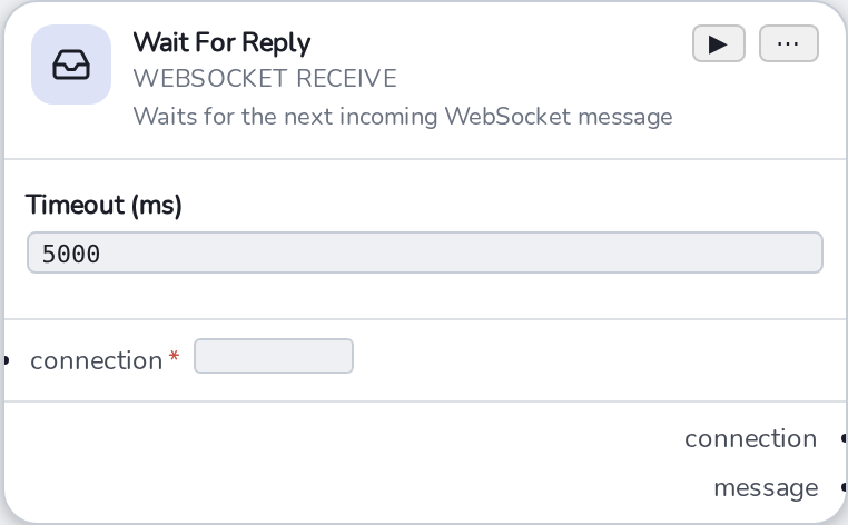 A WebSocket Receive node